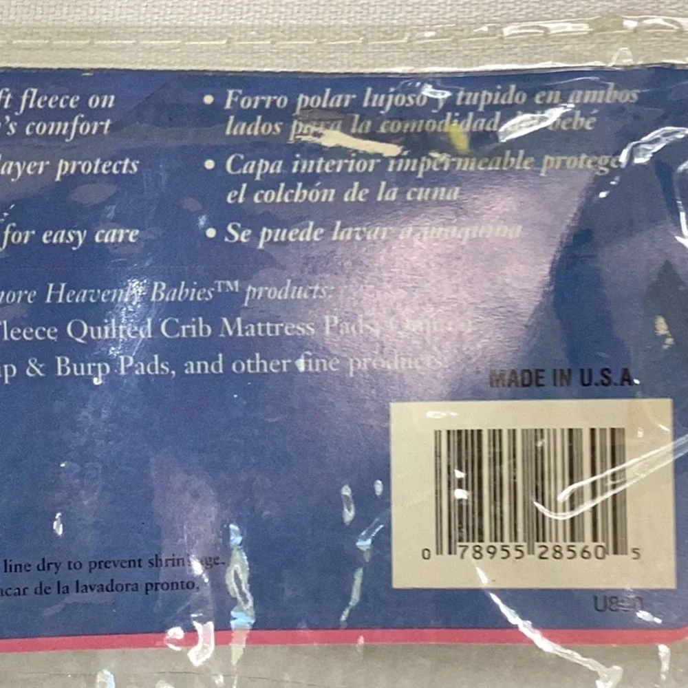 Heavenly Babies Ultra Soft Fleece Quilted Crib Mattress Pad Extra Deep Skirt NWT